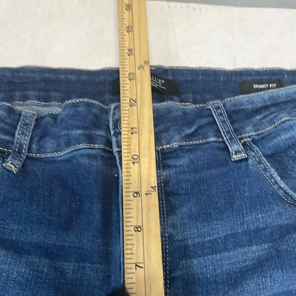 Judy Blue High Rise Destroyed Skinny Fit Denim Blue Jeans Sz 14W JB82172 Stretch